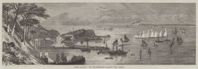 Torbay Regatta, de Schooner-Jachten vertrekken vanuit Torquay door Edmund Morison Wimperis